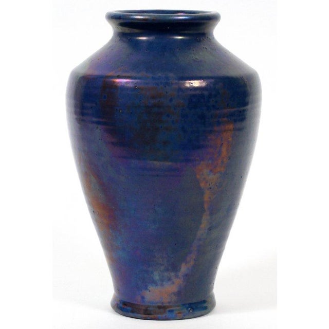 Pewabic Vintage Iridescent Blue Vase Chairish