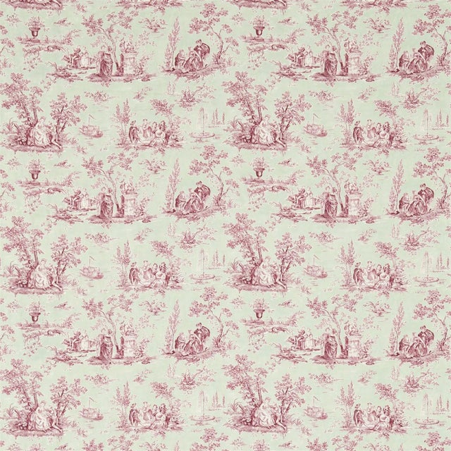 Sanderson Josette Fabric in Rose/Sage - a Sample For Sale