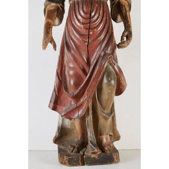 Large, 18th Century, Painted Santos Figure, circa 1720 For Sale In Los Angeles - Image 6 of 10