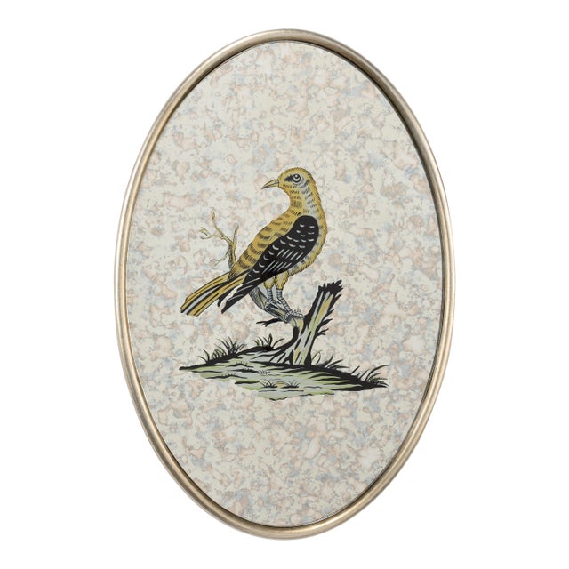 Oval Antiqued Mirrored Bird - A For Sale