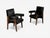 Mid-Century Modern Pierre Jeanneret, Advocate Armchairs, Black Cowhide, Teak, Chandigarh, 1960s For Sale - Image 3 of 10