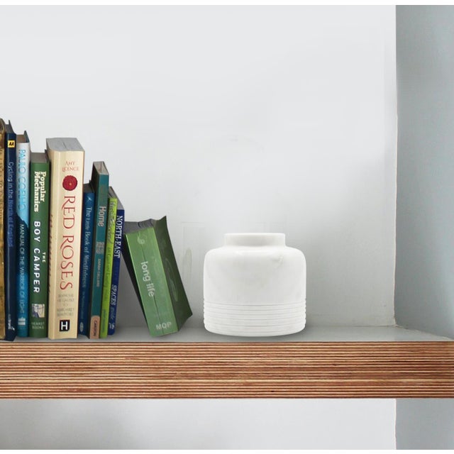 Transitional Nizzoli White Vase- Small For Sale - Image 3 of 9