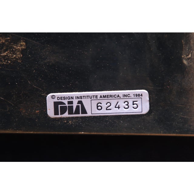 Design Institute of America Modern Hollywood Regency Brass & Glass Cocktail Table, 1984 For Sale - Image 12 of 12