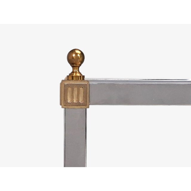 Maison Jansen Style, Neoclassical Console Table, Chrome, Brass, France, 1970s For Sale - Image 10 of 15