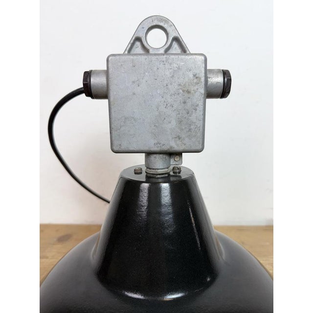 Industrial Black Enamel Pendant Lamp from Elektrosvit, 1960s For Sale - Image 15 of 18