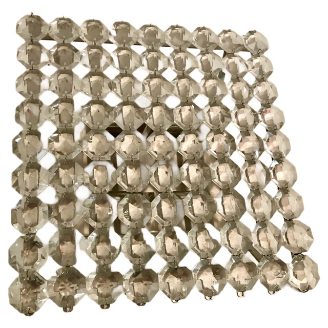 Mid-Century Crystal Flush Mount For Sale