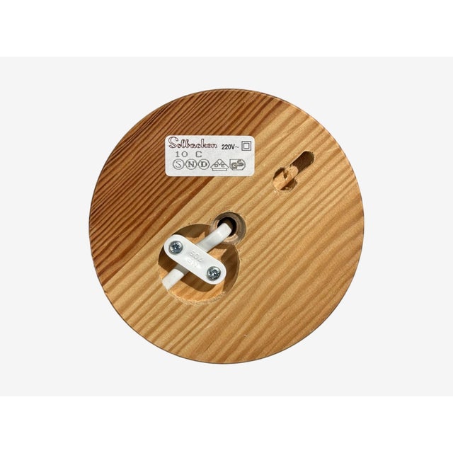 Solbackens Svarveri, Wall Lights, Pine, Fabric, Sweden, 1960s For Sale - Image 10 of 10