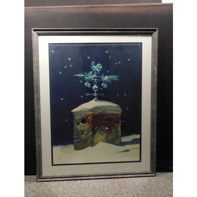 Paper 1980 "Weathervane" Jamie Wyeth Winter Still Life Hand-Signed Lithograph, Framed For Sale - Image 7 of 7
