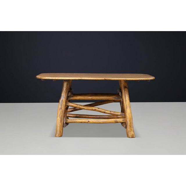 Brutalist Rustic Sculptural Wooden Dining Table with Organic Branch Base, 1950s For Sale - Image 3 of 12