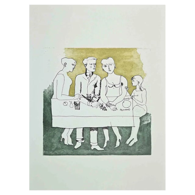 Franco Gentilini, Figures, Offset Print, 1970s For Sale