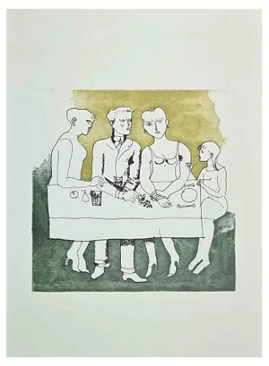 Franco Gentilini, Figures, Offset Print, 1970s
