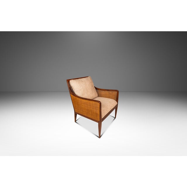 Kipp Stewart Set of Two (2) Rare Mid-Century Modern Caned Lounge Chairs in Walnut Attributed to Kipp Stewart for Directional, Usa, C. 1950s For Sale - Image 4 of 17