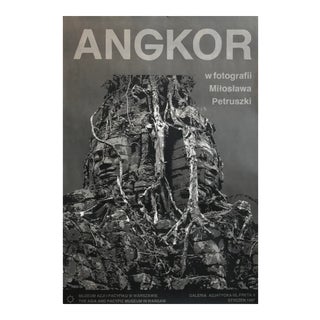 Original 1987 Polish Exhibition Poster, Angkor Wat For Sale