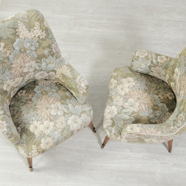 Set of Mid-Century Flowered Armchairs, Italy, 1960s For Sale - Image 4 of 18