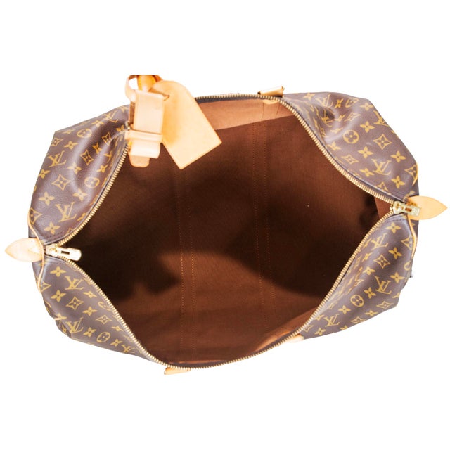 Animal Skin Louis Vuitton Keepall 55 Monogram Leather Top Handle Travel Bag For Sale - Image 7 of 11
