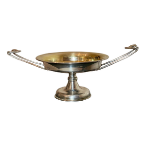 Handmade Sterling Silver Gilt Macedonian Cylix Greek S. Kandarakis Compote Bowl