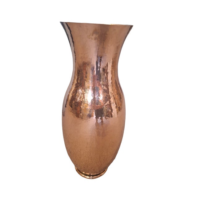 Vintage English Hand Hammered Copper Vase For Sale - Image 4 of 5