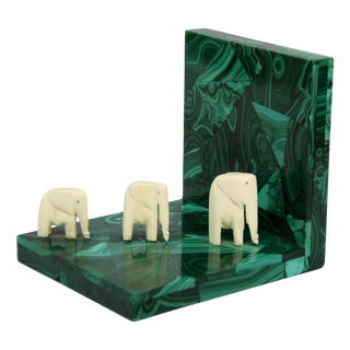 Malachite Bookends, 1970s, Set of 2 For Sale