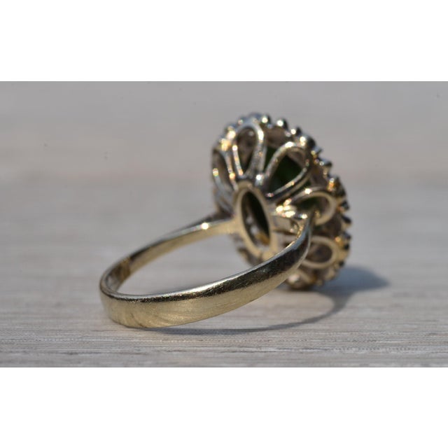 The Mescal Range: Mid Century Modern Nephrite and Diamond Cocktail Ring For Sale In Philadelphia - Image 6 of 10