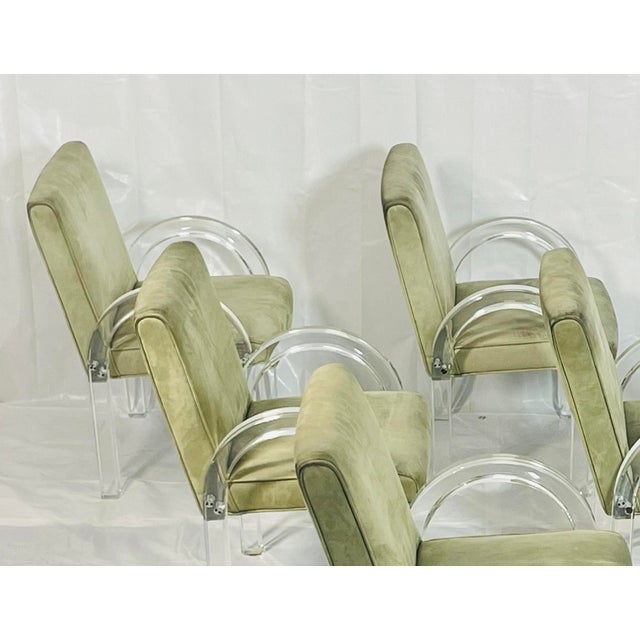 Set of 6 Charles Hollis Jones Lucite Waterfall Dining Chairs, Signed 1974 For Sale - Image 11 of 18