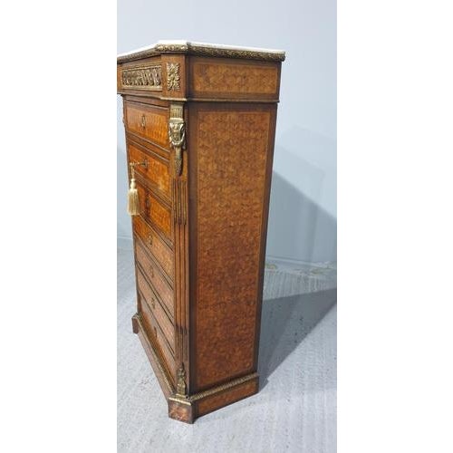 French Parquetry Semanier Chest of Drawers For Sale - Image 5 of 11