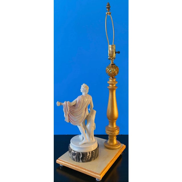 Vintage Kister Scheibe-Alsbach Porcelain Apollo Belvedere Porcelain Table Lamp For Sale - Image 11 of 12