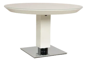 Bacher Todo Wood Glass Dining Table White