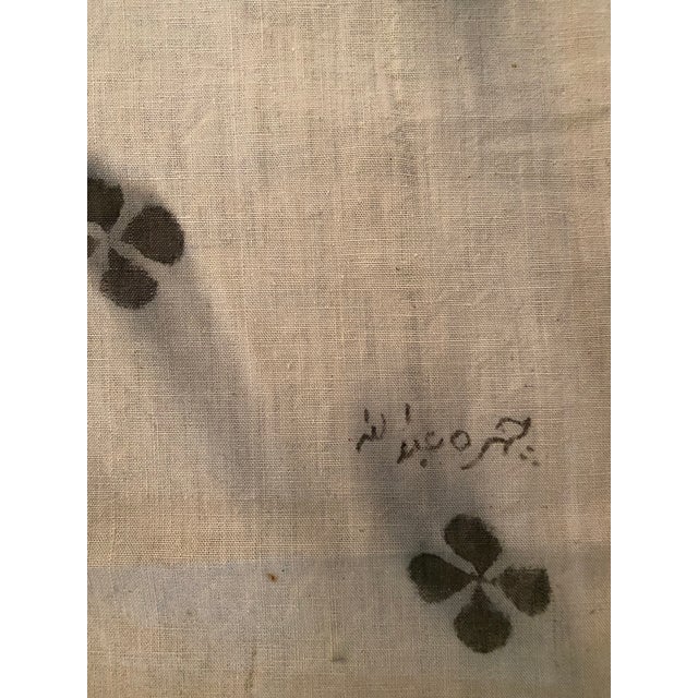 Beige Vintage Indian Hand-Painted Cotton Wall Hanging With Horseman Motif, 44” For Sale - Image 8 of 10