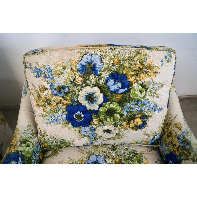 1960’s Mid-Century Modern Floral Lounge Chairs by Ethan Allen - A Pair For Sale - Image 10 of 12