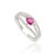 Natural Ruby & Diamond Split Shank Bypass Ring Size 4 in 14k White Gold For Sale - Image 4 of 16