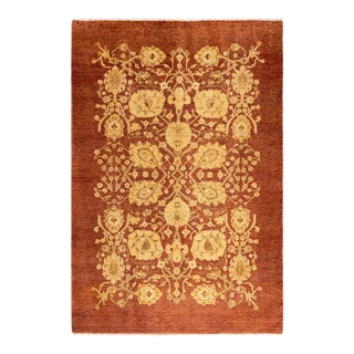 Ottoman, One-of-a-Kind Hand-Knotted Area Rug - Gold, 4' 8" x 6' 10" For Sale