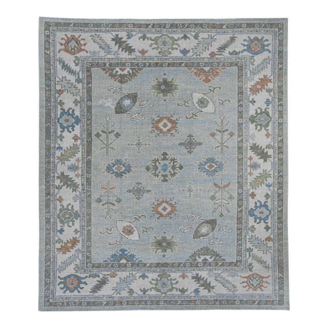 Turkish Oushak Rug 8'3" x 9'8" #20409 For Sale