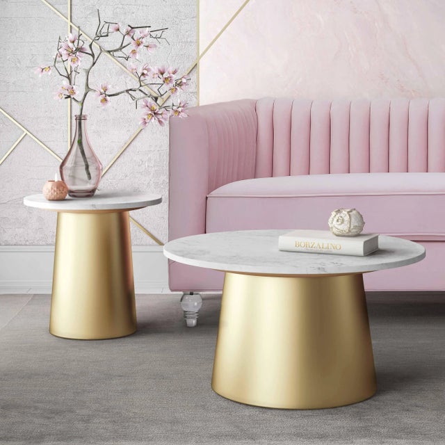2020s Bleeker Marble Cocktail Table For Sale - Image 5 of 6