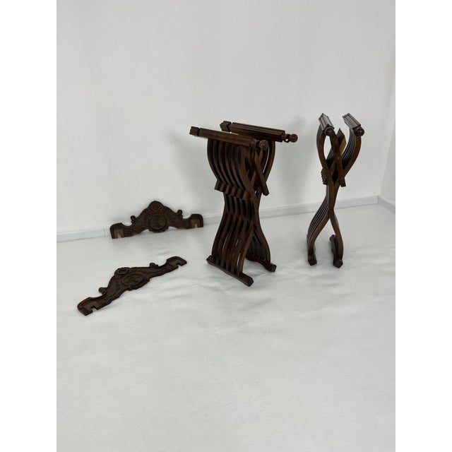 Set of Italian Savonarola Folding Chairs, 1960s For Sale - Image 4 of 14