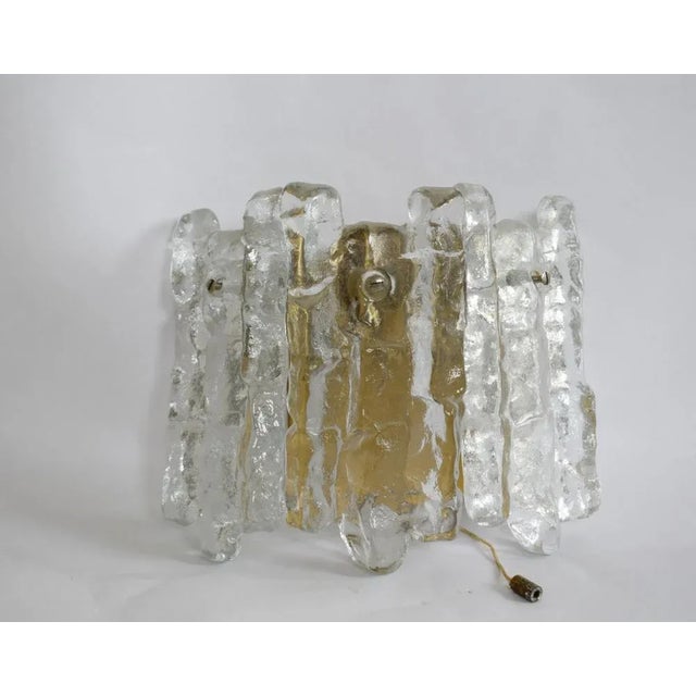 Soria Ice Glass Wall Lamp from Kalmar Franken Kg, 1960s For Sale - Image 4 of 5