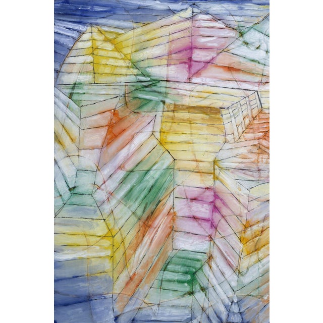 Paul Klee 1920 Theater Mountain Construction Modernist Multicolor Fine Art Print Triptych by Paul Klee, 8" X 12" Per Panel For Sale - Image 4 of 7