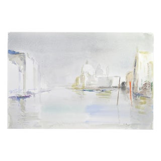 Carlo Ravagnan, View of La Salute in Venice, Watercolor For Sale