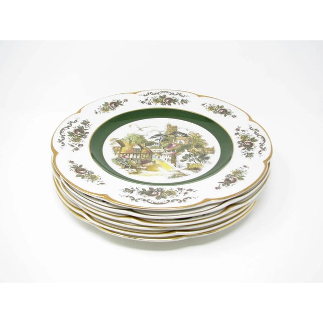 Vintage Wood & Sons England Ascot Village Service Plates or Chargers - 6  Pieces