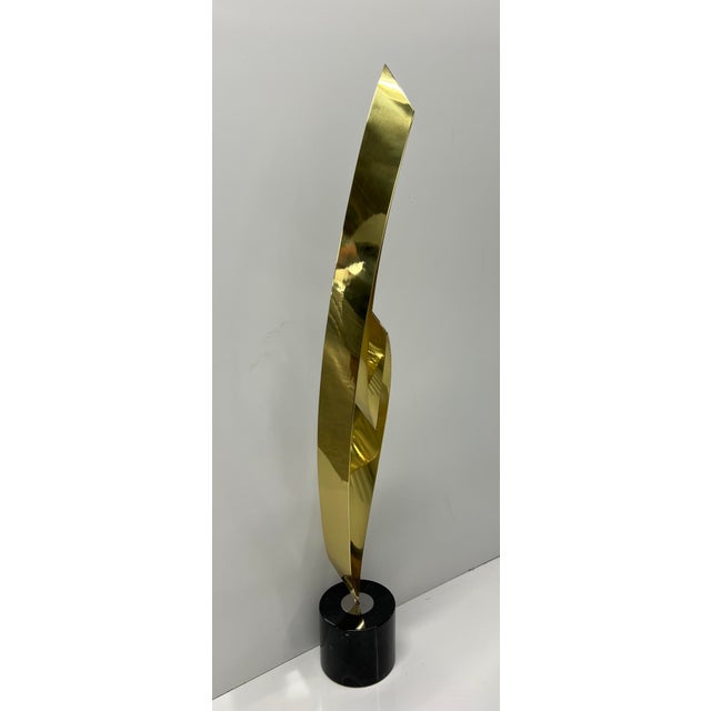 Mid Century Modern Abstract Brass Flame Sculpture by Curtis Jere For Sale In Miami - Image 6 of 11