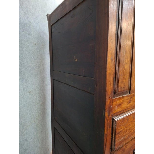 Brown Louis XII Style Oak Wardrobe, 20th Century For Sale - Image 8 of 10