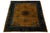 Textile Antique Chinese Art Deco Wool Rug With Medallion and Indigo Floral Borders 9x11 For Sale - Image 7 of 10