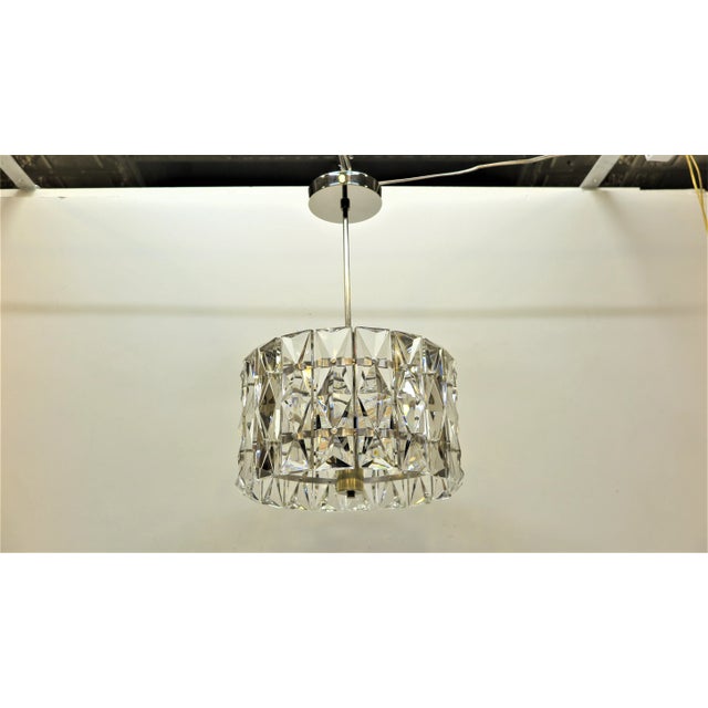 1960s Mid Century Prism Faceted Crystal Kinkeldey Pendant For Sale - Image 12 of 13