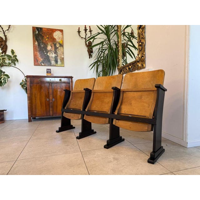 Vintage Three-Seater Cinema Chair For Sale - Image 11 of 11
