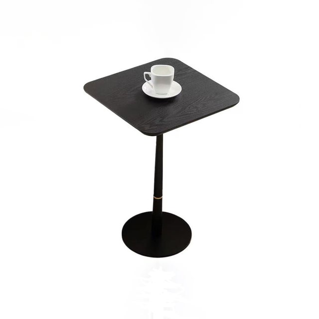 Contemporary Black MDF Square Side Coffee Table With Brass Accent For Sale - Image 9 of 10