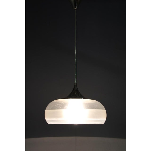 Mid-Century Italian Brass and Plastic Pendant Lamp, 1970s For Sale - Image 10 of 11