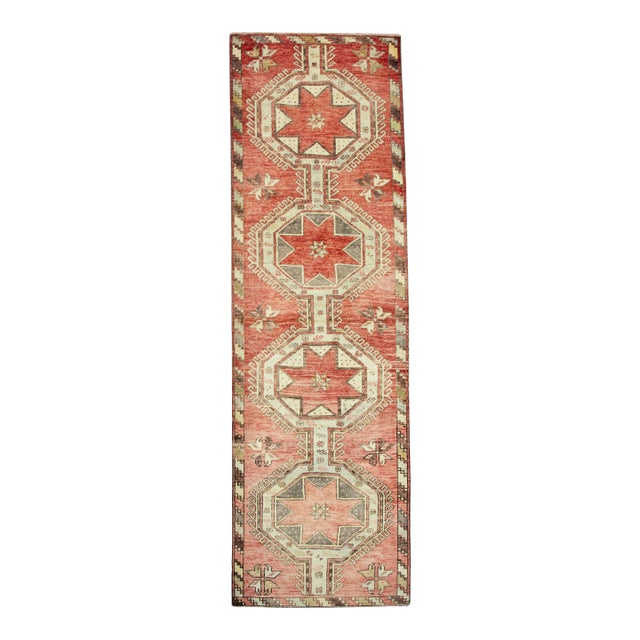 Turkish Vintage Runner Rug 3'1" x 10' #326 For Sale