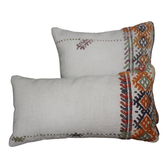 Turkish Kilim Decorative Pillow Cover - 16”x16" & 10.5"x20" For Sale