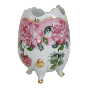 Formalities by Baum Bros Egg Shaped Floral Footed Vase