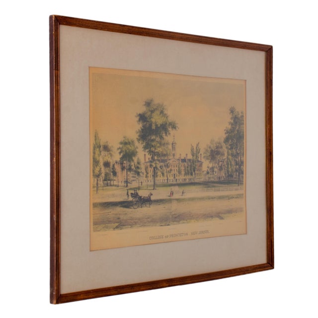 American Princeton University, Nassau Hall, Vintage Framed Print For Sale - Image 3 of 4