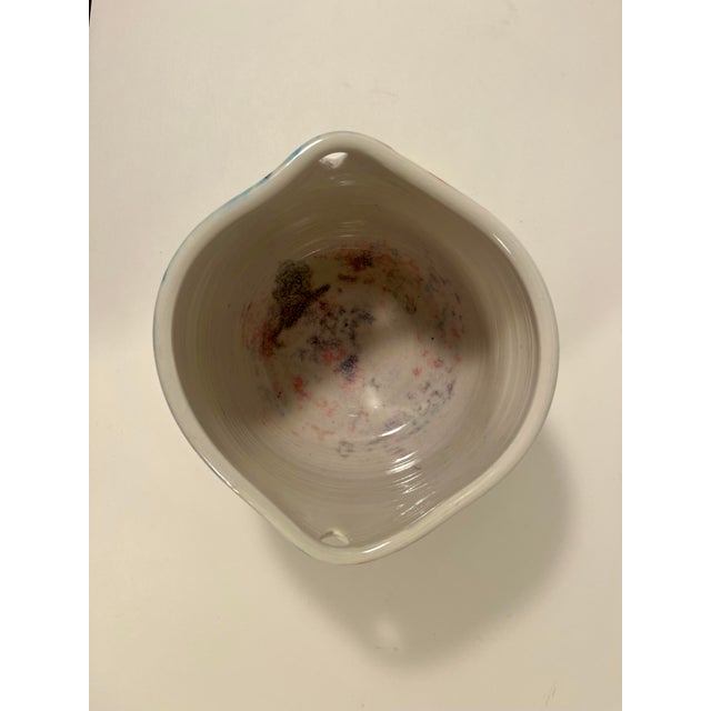 2000 - 2009 Vintage Studio Art Pottery Hand Painted Ceramic Cachepot Planter Signed For Sale - Image 5 of 8